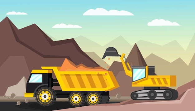 Illustration orthogonale de l'industrie minière
