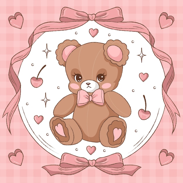 Illustration D'ours De Dessin Animé Dessiné à La Main