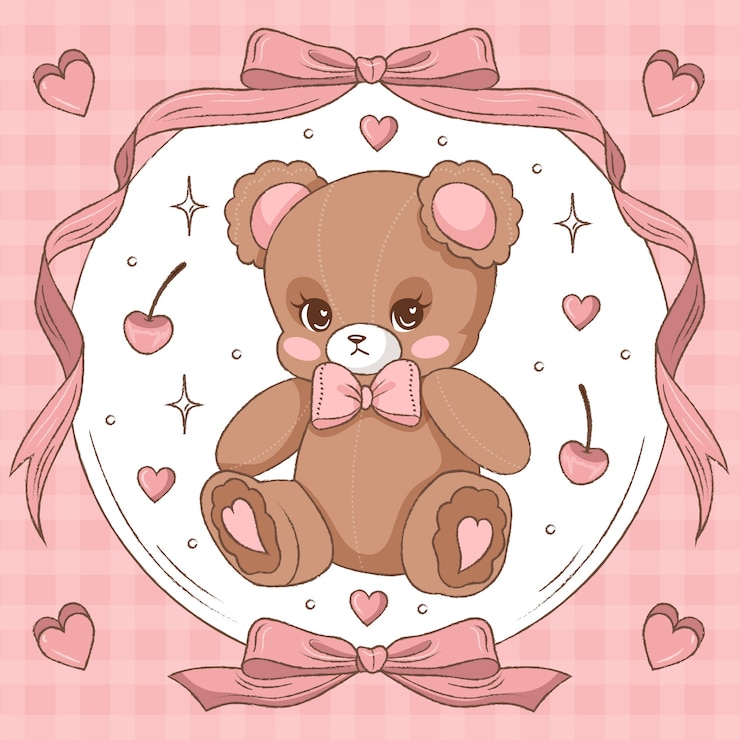 Vecteur gratuit illustration d'ours de dessin animé dessiné à la main