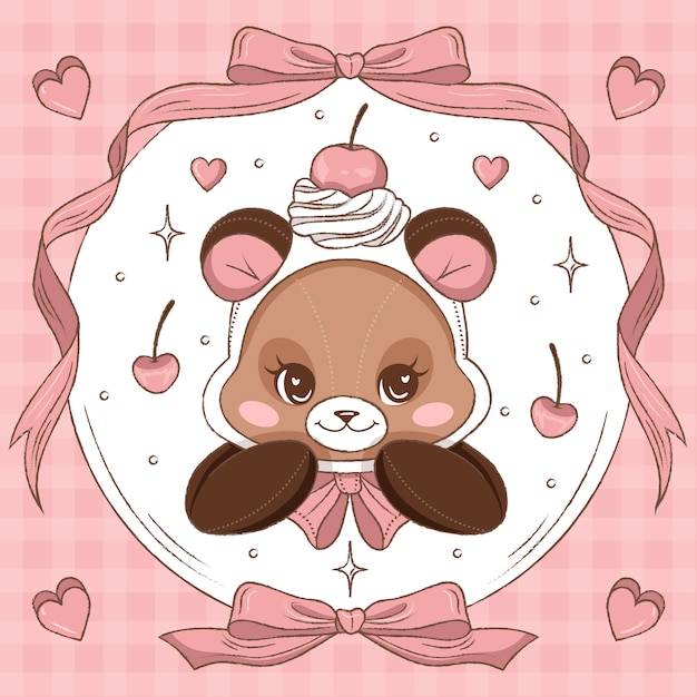 Illustration D'ours De Dessin Animé Dessiné à La Main