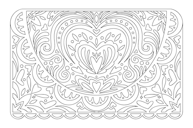 Vecteur gratuit illustration de page à colorier papel picado dessinée à la main