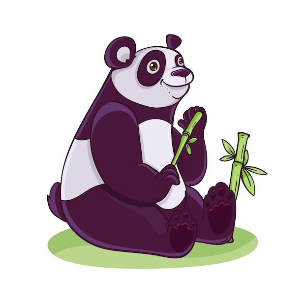 Vecteur gratuit illustration de panda de dessin animé dessiné à la main