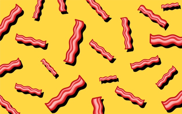 Illustration de papier peint motif de bacon