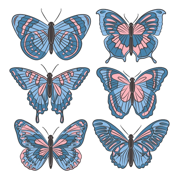 Vecteur gratuit illustration de papillon dessinée à la main