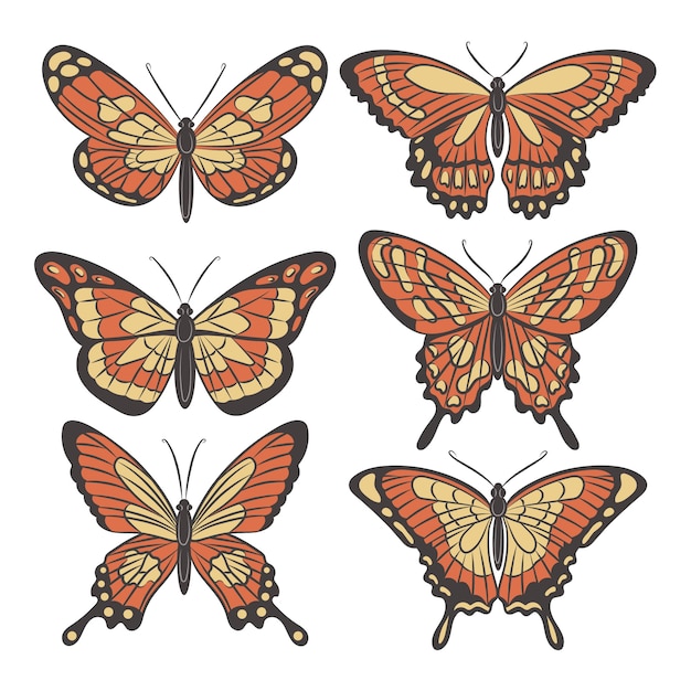 Vecteur gratuit illustration de papillon dessinée à la main