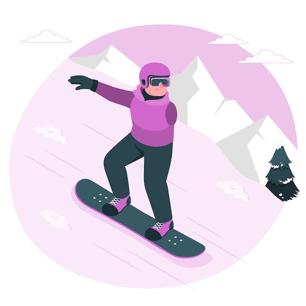 Vecteur gratuit illustration de para snowboardconcept