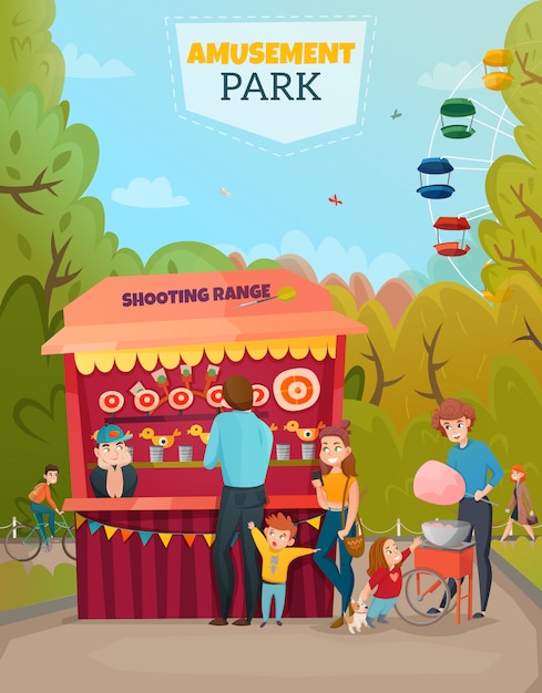 Vecteur gratuit illustration de parc d'attractions