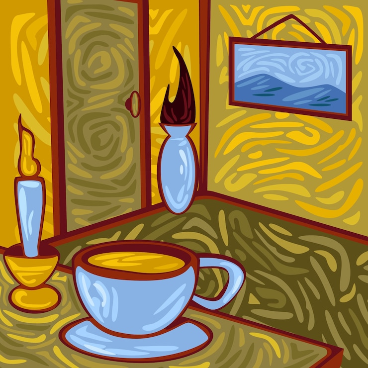 Vecteur gratuit illustration de peinture van gogh dessinée à la main