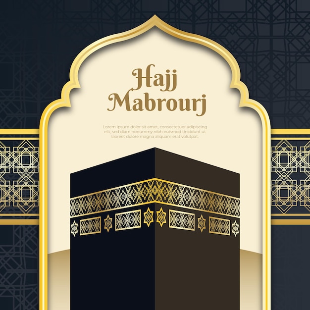 Vecteur gratuit illustration de pèlerinage plat islamique hajj