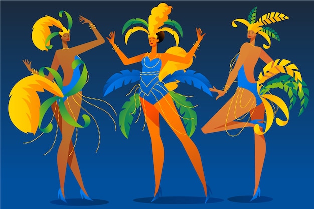 Illustration De Personnages De Célébration De Carnaval Brésilien Dégradé