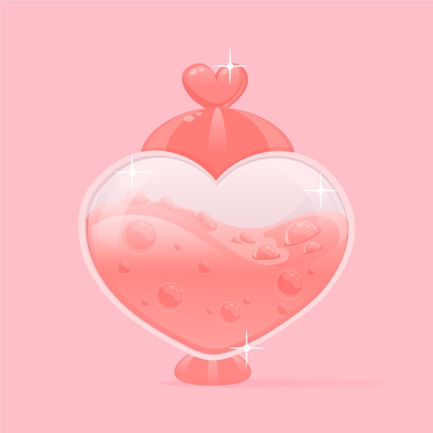 Vecteur gratuit illustration de philtre d'amour dessiné à la main