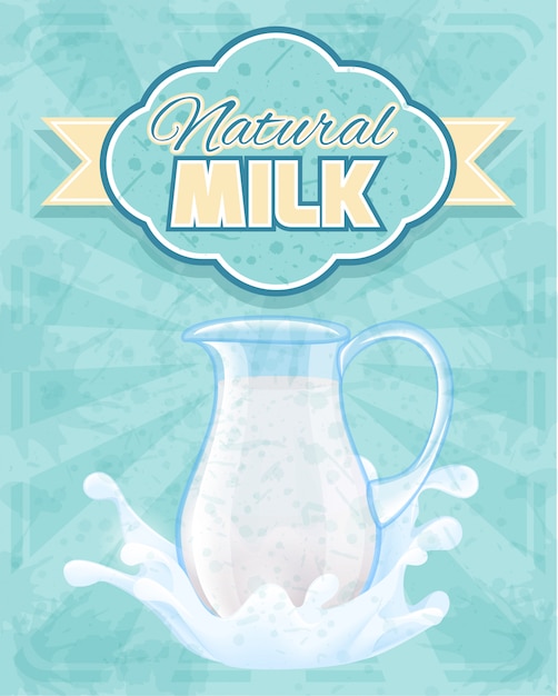 Illustration De Pichet De Lait Naturel