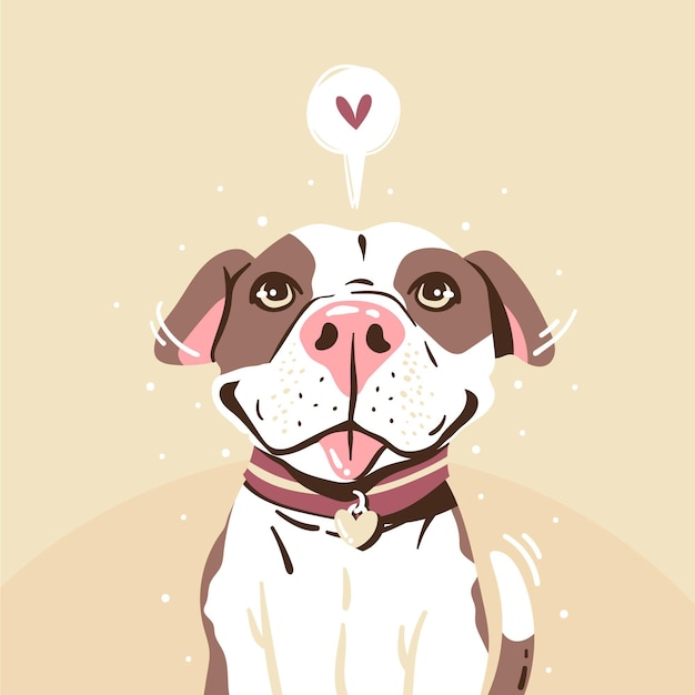 Vecteur gratuit illustration de pitbull dessiné à la main