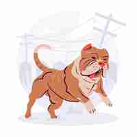 Vecteur gratuit illustration de pitbull dessiné à la main