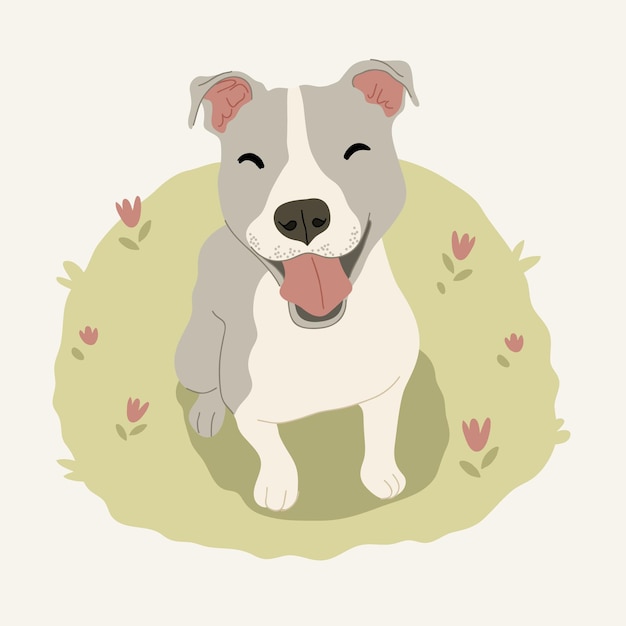 Vecteur gratuit illustration de pitbull dessiné à la main