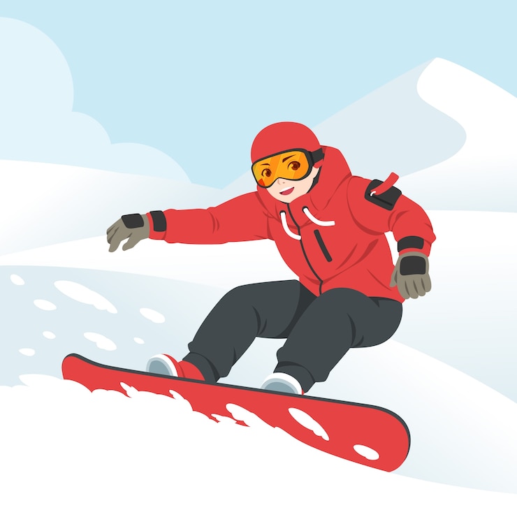 Vecteur gratuit illustration de planche à neige dessinée à la main