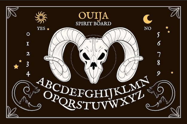 Vecteur gratuit illustration de planche ouija dessinée à la main