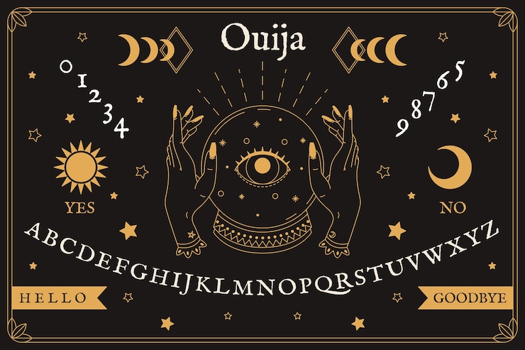 Vecteur gratuit illustration de planche ouija dessinée à la main