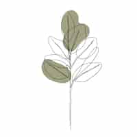 Vecteur gratuit illustration de plante d'art d'une ligne dessinée à la main