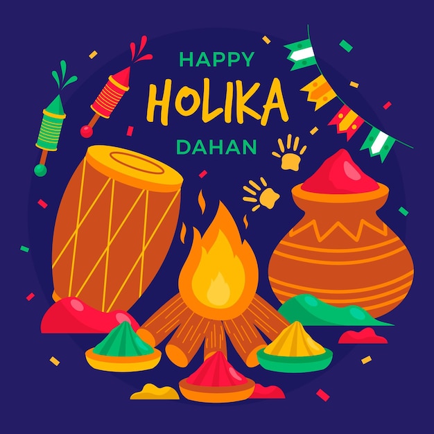 Illustration De Plat Holika Dahan