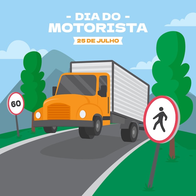 Illustration De Plat Organique Dia Do Motorista