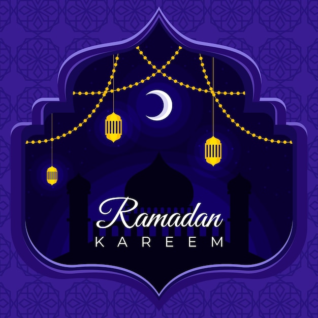 Vecteur gratuit illustration de plat ramadan kareem