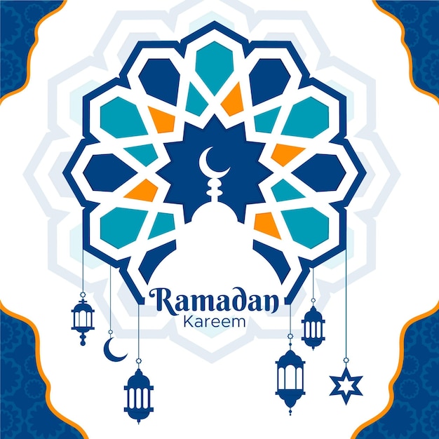 Vecteur gratuit illustration de plat ramadan kareem