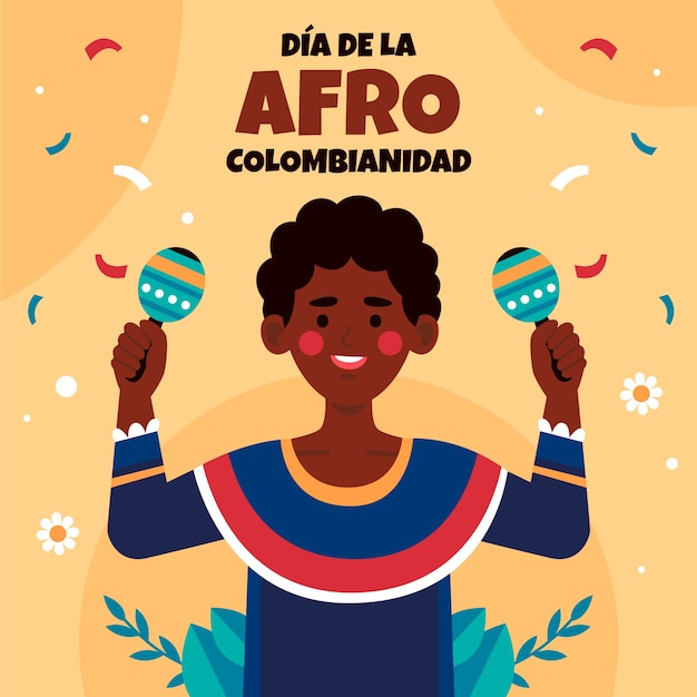 Vecteur gratuit illustration plate afro-colombienne
