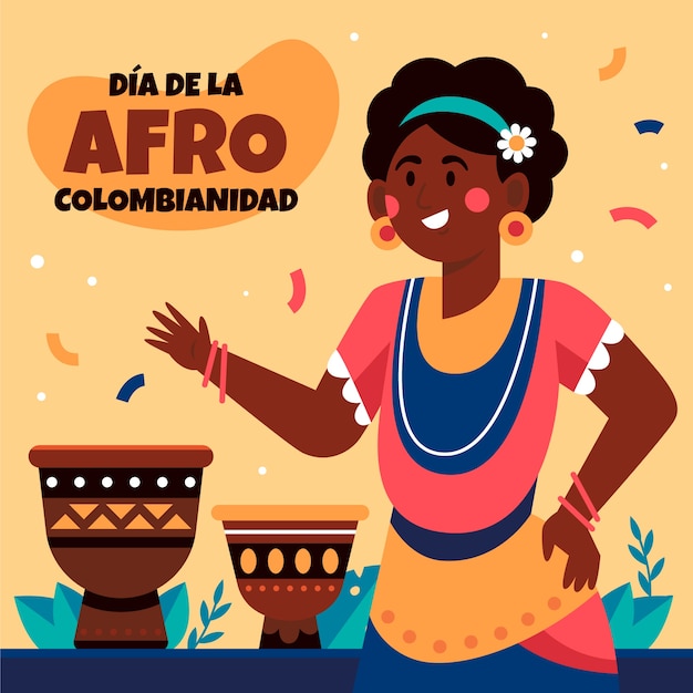 Vecteur gratuit illustration plate afro-colombienne