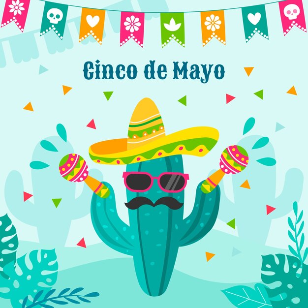 Illustration plate de cinco de mayo