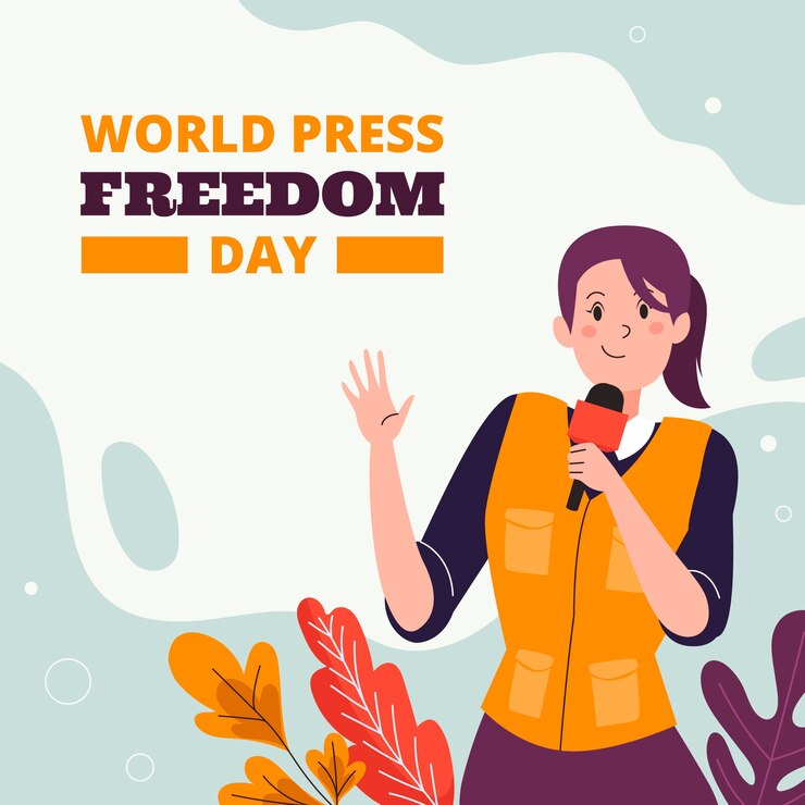 Vecteur gratuit illustration plate dessinée à la main pour la journée mondiale de la liberté de la presse