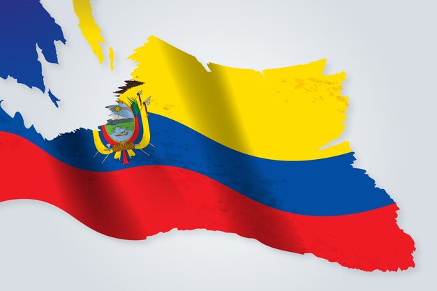 Vecteur gratuit illustration plate avec le drapeau de l'équateur