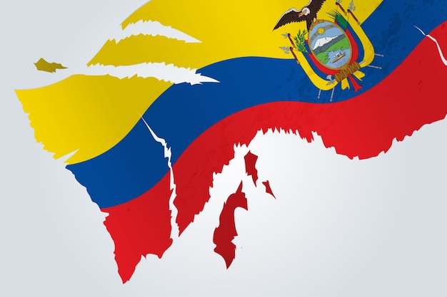 Vecteur gratuit illustration plate avec le drapeau de l'équateur