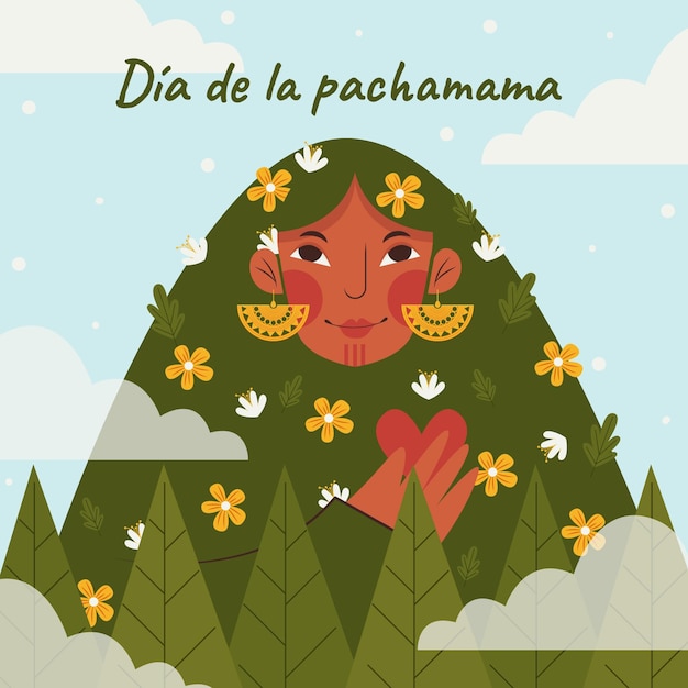 Vecteur gratuit illustration plate du dia de la pachamama