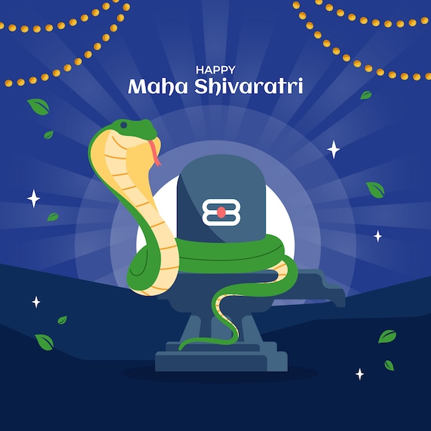 Vecteur gratuit illustration plate du maha shivratri