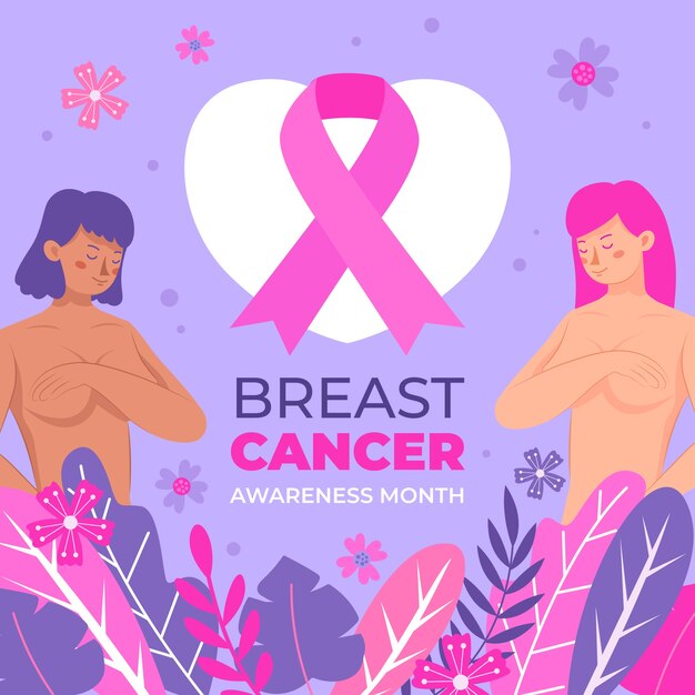 Illustration plate du mois de sensibilisation au cancer du sein