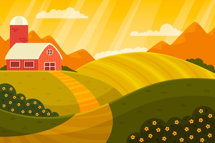 Vecteur gratuit illustration plate du paysage