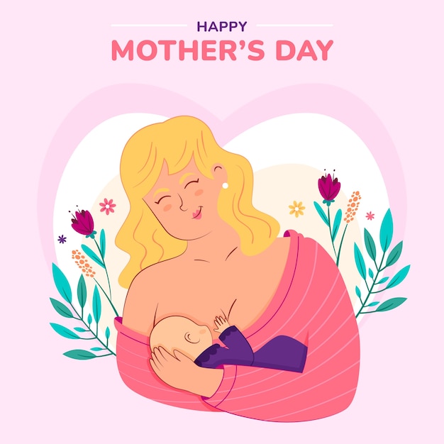Vecteur gratuit illustration plate de la fête des mères