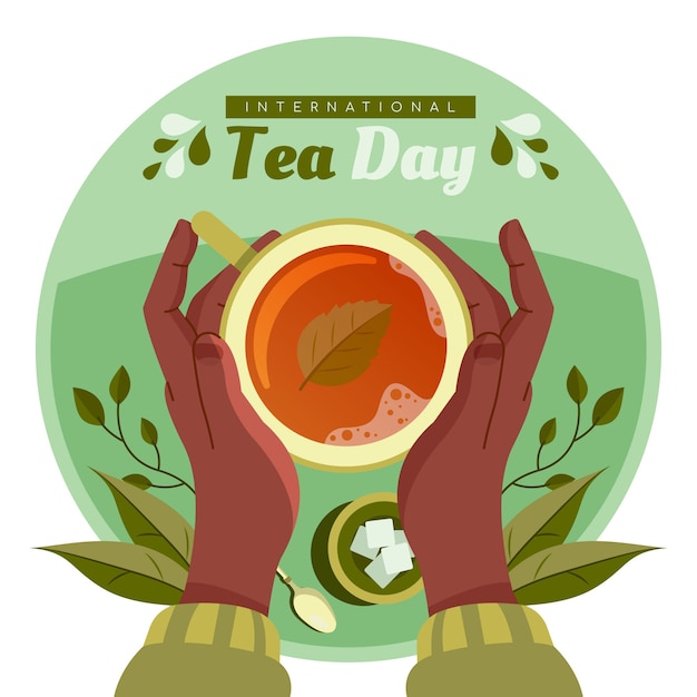 Illustration plate de la journée internationale du thé
