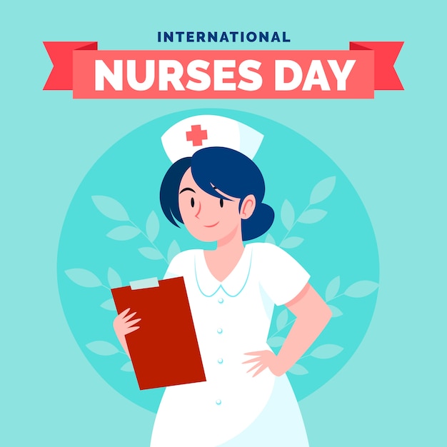 Vecteur gratuit illustration plate de la journée internationale des infirmières