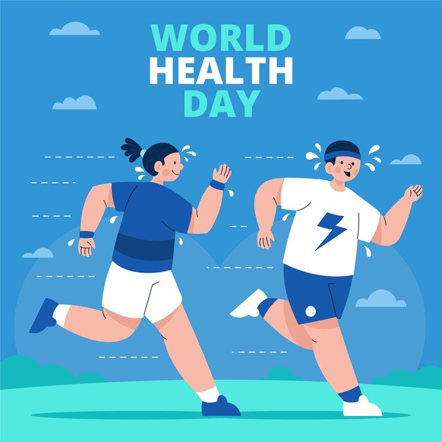 Illustration plate de la journée mondiale de la santé