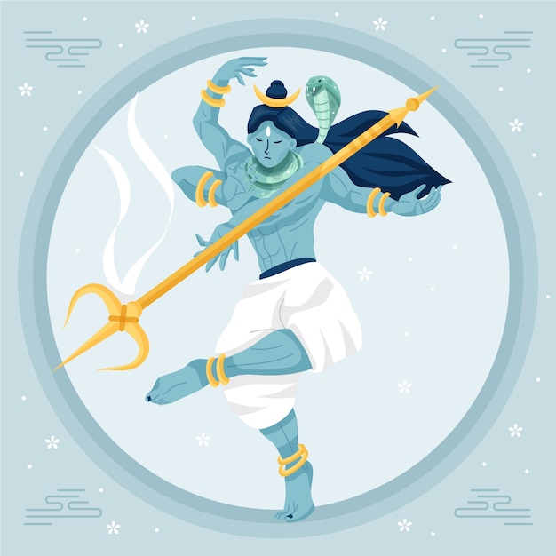 Vecteur gratuit illustration plate maha shivaratri