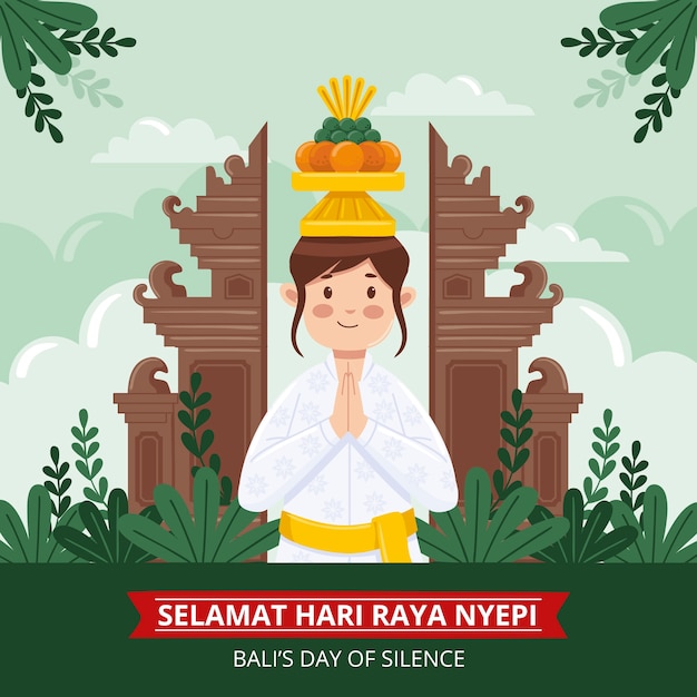 Vecteur gratuit illustration plate nyepi