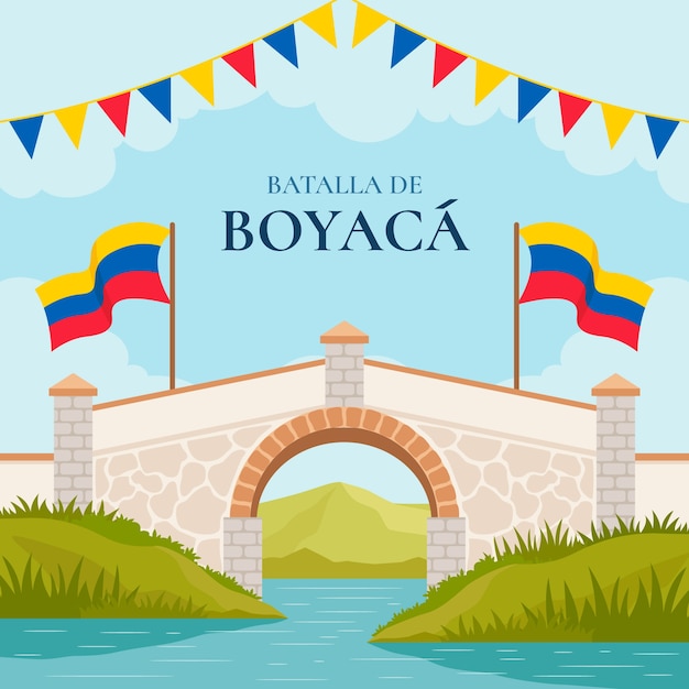 Vecteur gratuit illustration plate pour la batalla de boyaca colombienne