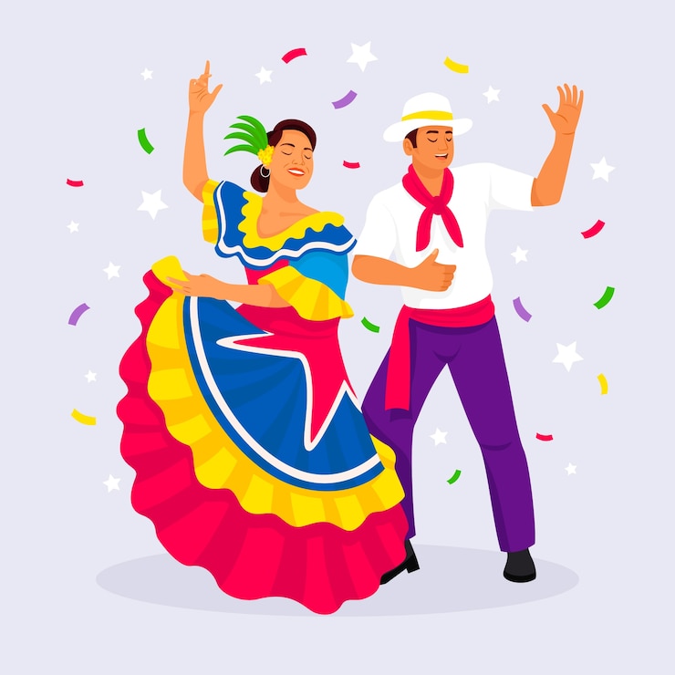 Vecteur gratuit illustration plate pour la célébration du carnaval de barranquilla