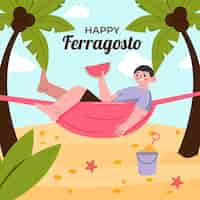 Vecteur gratuit illustration plate pour la célébration du ferragosto italien