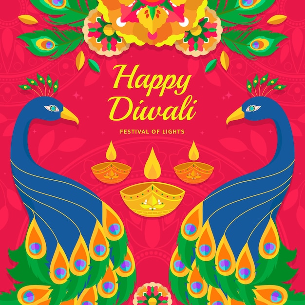 Illustration plate pour la célébration du festival diwali