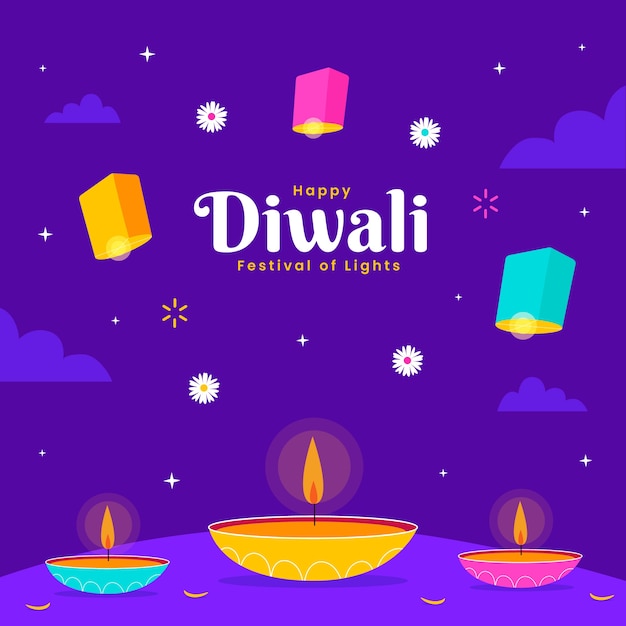 Illustration Plate Pour La Célébration Du Festival De Diwali