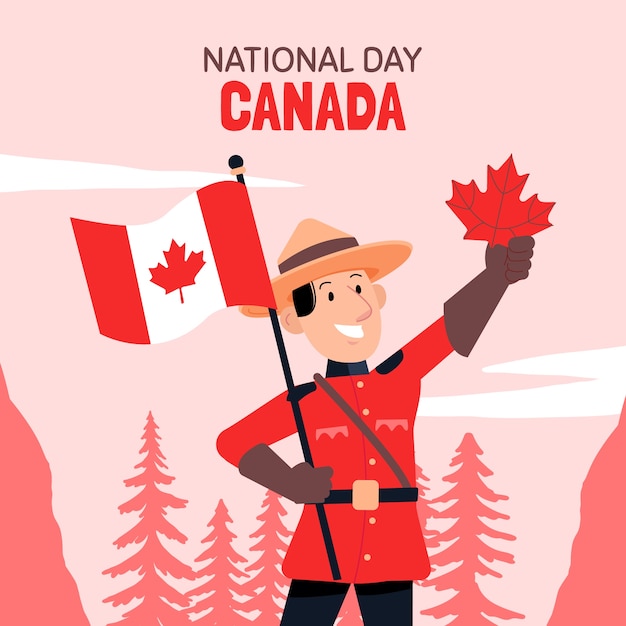 Illustration Plate Pour La Célébration De La Fête Du Canada