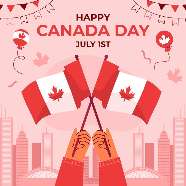 Illustration plate pour la célébration de la fête du canada